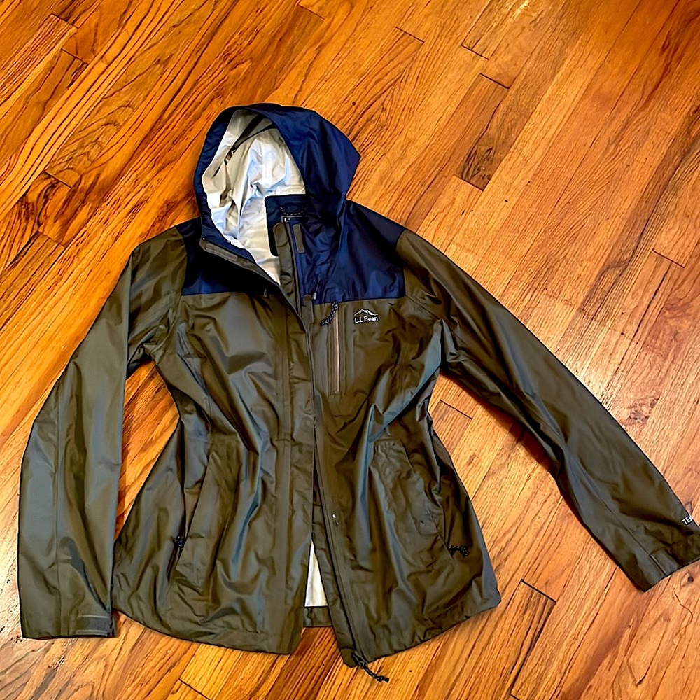 Ll Bean Trail Model Rain Jacket Color Block Navy Blue… Gem